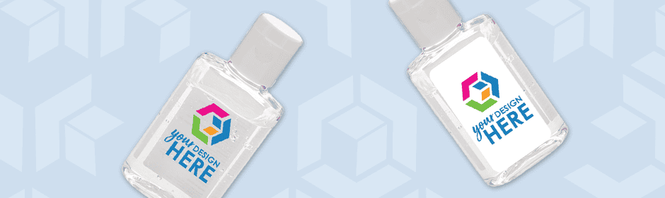 Hand sanitizer gel with full-color logo