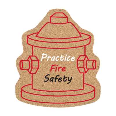 Cork fire hydrant coaster with full color imprinted.