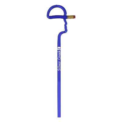 Metallic blue baseball cap shapped pencil with custom logo.