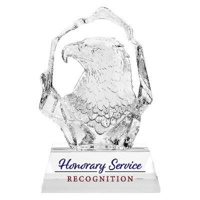 Crystal award with custom full color imprint.