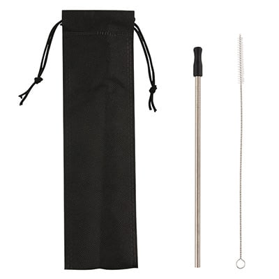 Stainless steel black straw blank.