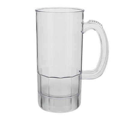 Acrylic clear beer glass blank in 22 ounces.