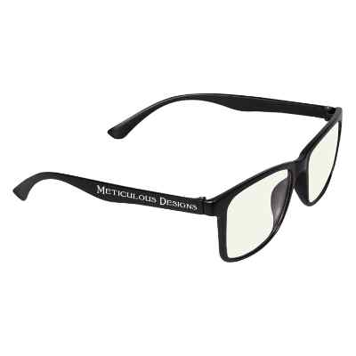 Plastic blue light blocker computer glasses.