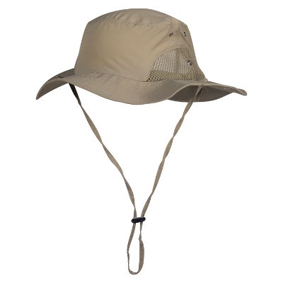 Blank khaki microfiber sun hat.