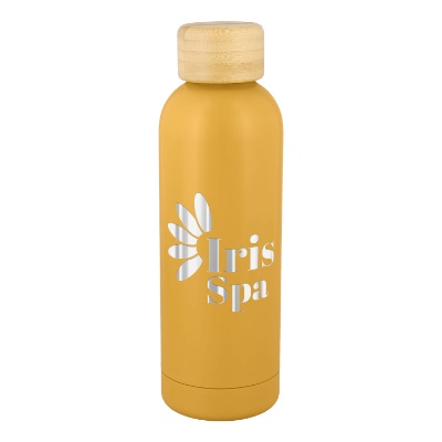 Beehive stainless sports bottle with custom engraved logo.