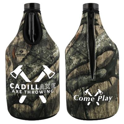 Foam Mossy Oak Treestand licensed zipper growler cover cooler personalized.