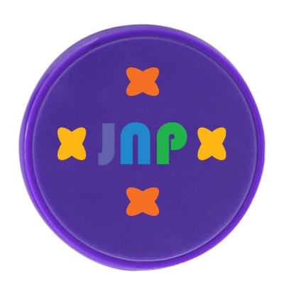 Full-color purple plastic phone holder branded with your logo.
