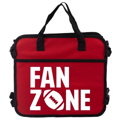 Black polyester tailgate organizer with one color promotional imprint.