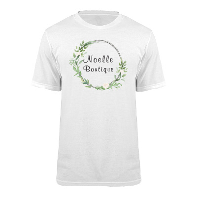 Printed full color white short sleeve shirt.