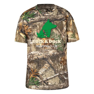 Custom RealTree edge t-shirt with full color logo.