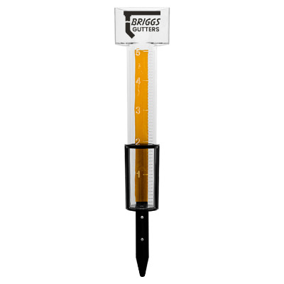 Plastic clear custom rain gauge.