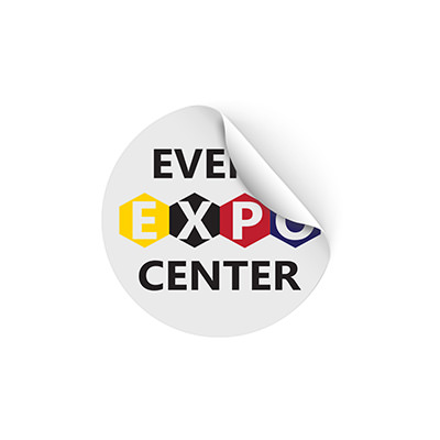 1 inch circle sticker with full color custom imprint.