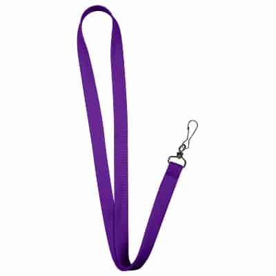 5/8 inch black tubular polyester blank lanyard with black j-hook.