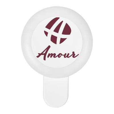 White plastic selfie light branded with your logo.