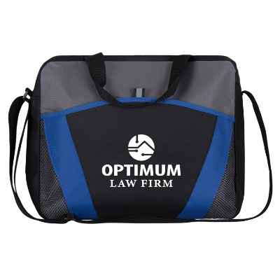 Polyester messenger brief bag with custom logo.