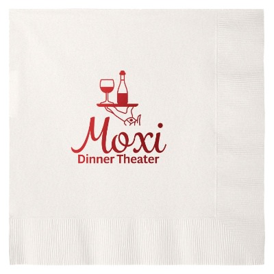 3Ply tissue hunter green dinner napkin with foil custom branding.