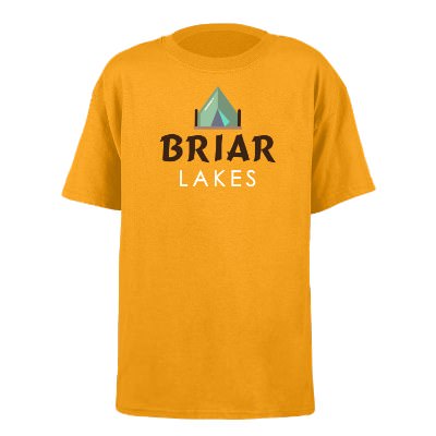 Cotton full color custom gold short sleeve t-shirt.