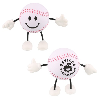 White foam stress ball with a custom logo.