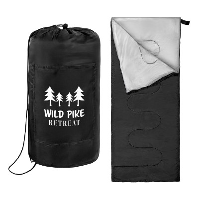 Polyester sleeping bag with custom imprint.