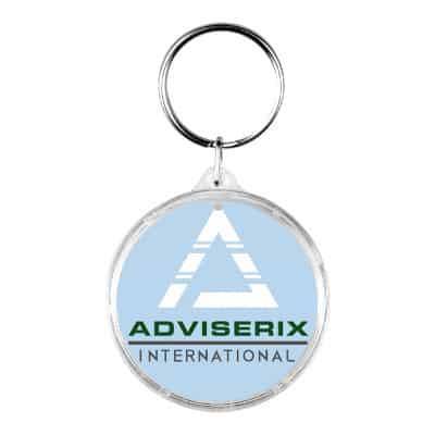 Crystal keychain with custom imprint.