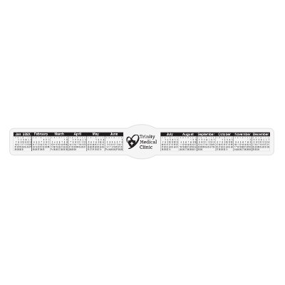 Rectangular monitor calendar with oval inset with custom imprint.