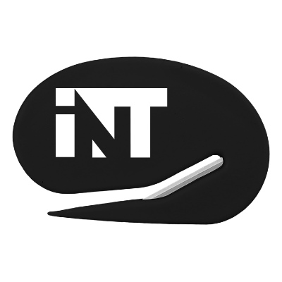 Black plastic letter opener with a personalized logo.