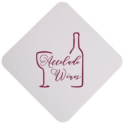 Pulpboard natural diagonal customized coaster.