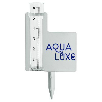 Plastic clear custom rain gauge.