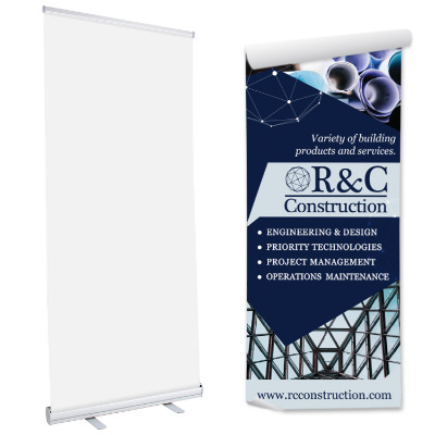 Economy banner stand replacement banner.