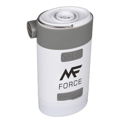 White air pump with custom imprint.