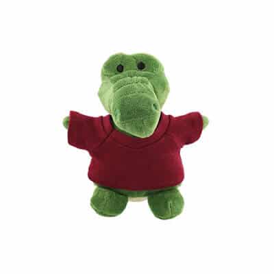 Plush and cotton maroon bean bag buddy gator blank.