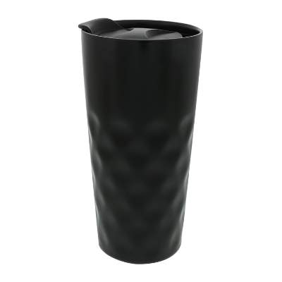 Blank ceramic black tumbler.