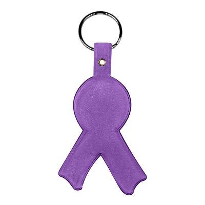 Poly vinyl chloride awareness ribbon flexible keychain blank.