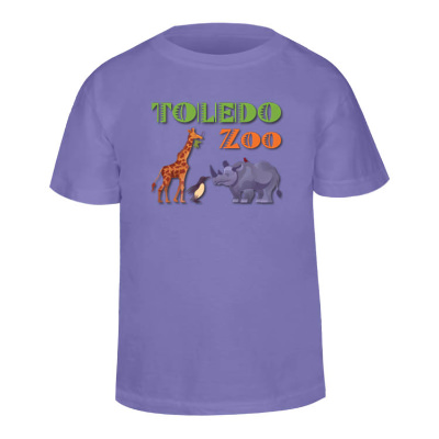 Custom boysenberry youth t-shirt with full color logo.