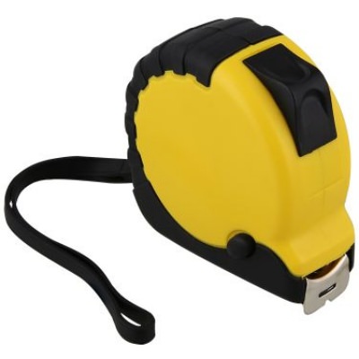 Metal and plastic yellow with black 10 inch locking tape measure blank.