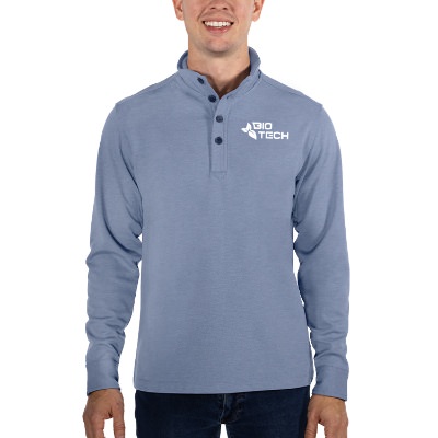 Mens blue custom imprinted pullover.