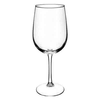 Glass clear wine glass blank in 18.5 ounces.