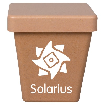 Orange plastic custom planter.