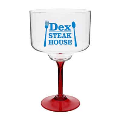Acrylic blue margarita glass blank in 18 ounces.