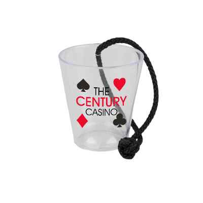 Arcylic black shot glass with custom full-color imprint in 1.5 ounces.