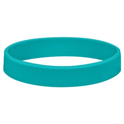 Blank teal silicone bracelet available in low prices.