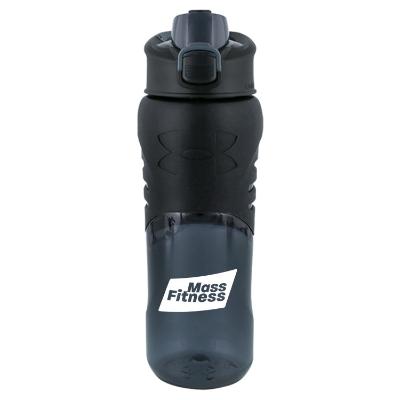 Charcoal plastic bottle with custom logo.