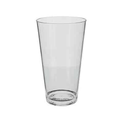 Acrylic clear beer glass blank in 16 ounces.