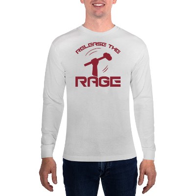White long sleeve tee with logo.