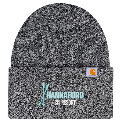 Black and white custom embroidered cap.