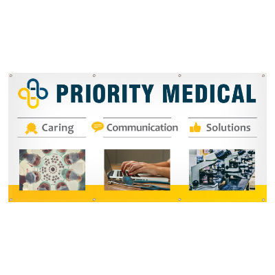 3 feet x 6 feet full-color custom printed 10 oz. vinyl banner with grommets.