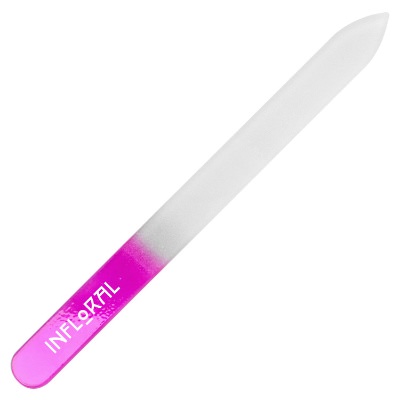 Glass pink personalized nail file.