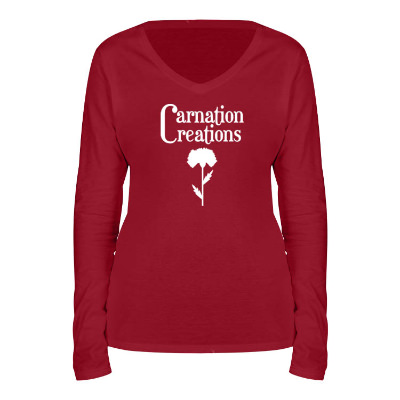 Red custom imprinted short sleeve shirt.