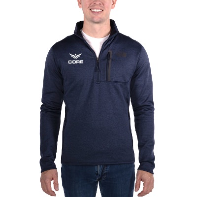 Blue custom imprinted fleece.