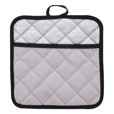 Silver therma-grip large pocket pot holder blank.
